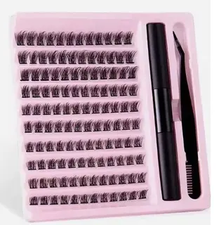 Rzęsy bondingowe kępki sztuczne zestaw Bonding Lash + akcesoria klej DIY