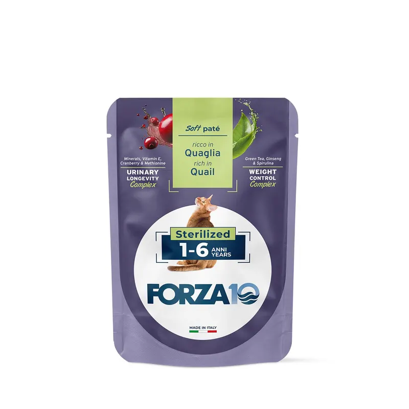 Korzystny pakiet BOTANICAT FORZA10 Soft Paste Sterilized 1-6 lat, 48 x 80 g - Przepiórka