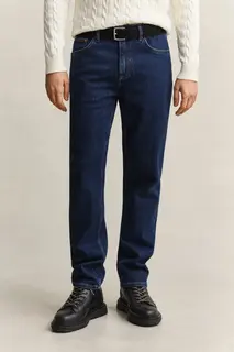 Gant Jeansy Męskie Regular Fit Niebieskie