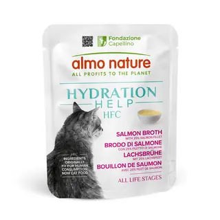 Korzystny pakiet Almo Nature HFC Hydration Help, 24 x 50 g - Bulion z łososia z filetem z łososia