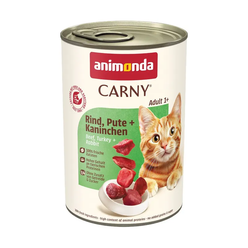 ANIMONDA Carny Adult Wołowina, indyk, królik - mokra karma dla kota - 400g