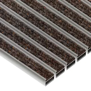 Wycieraczka aluminiowa na wymiar wkład tekstylny - Clean Ryps 17 mm brązowy