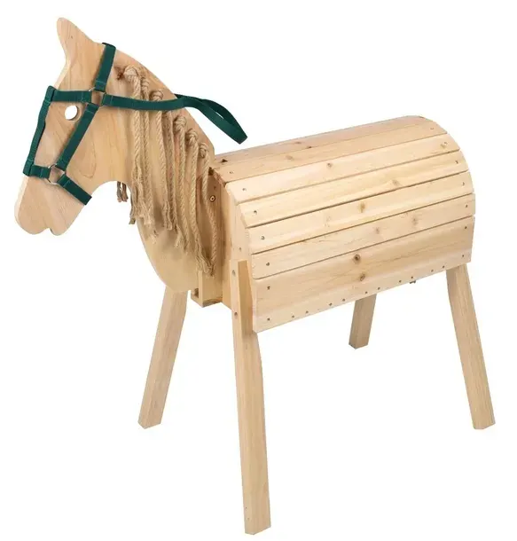 Duży drewniany koń konik Zabawka PLAYTIVE 106 x 101 x 52 cm