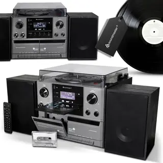 WIEŻA STEREO GRAMOFON SOUNDMASTER ODTWARZACZ KASET TUNER FM USB BLUETOOTH