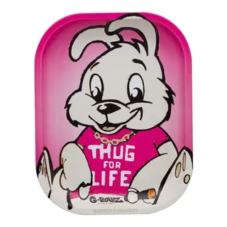 Tacka do tytoniu metalowa do skręcania Banksy's Thug for Life 18x14cm