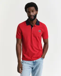 Gant Polo Męski Z Krótkim Rękawem Regular Fit Czerwony