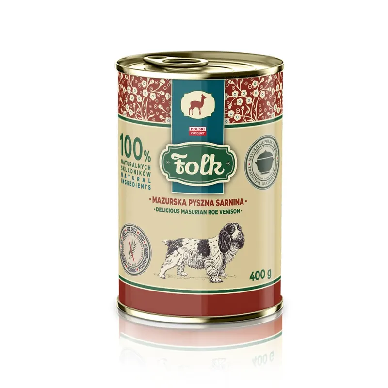 FOLK Mazurska pyszna sarnina Mono - mokra karma dla psa - 400g