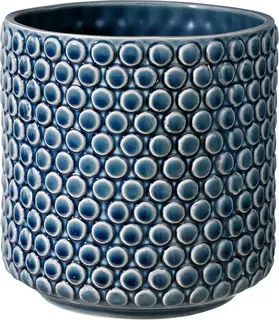 Wazon ceramiczny Dot petrol 15,5 cm z kropkami doniczka dekoracyjna