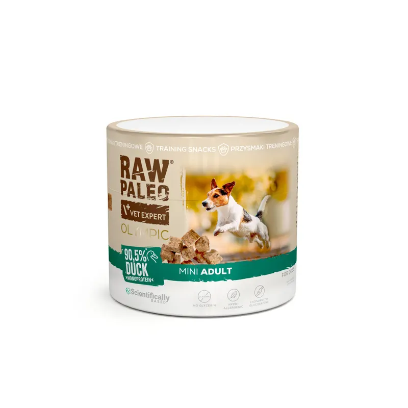 VETEXPERT Raw Paleo Olympic Duck Mini Mono - przysmak dla psa - 90g