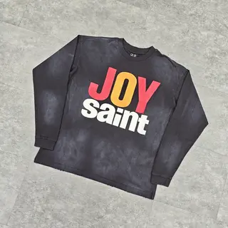 Yao Fashion Saint OF Michael Streetwear Casual Loose Vintage Loose Long Sleeve Tee Tops Men Clothing Cotton T shirt For Men