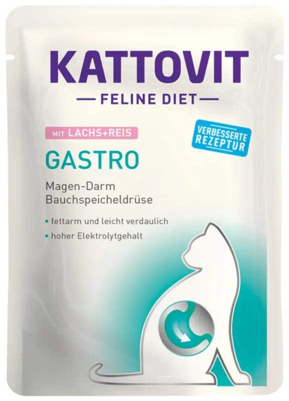 KATTOVIT Feline Diet Gastro Łosoś z ryżem - mokra karma dla kota - 85 g