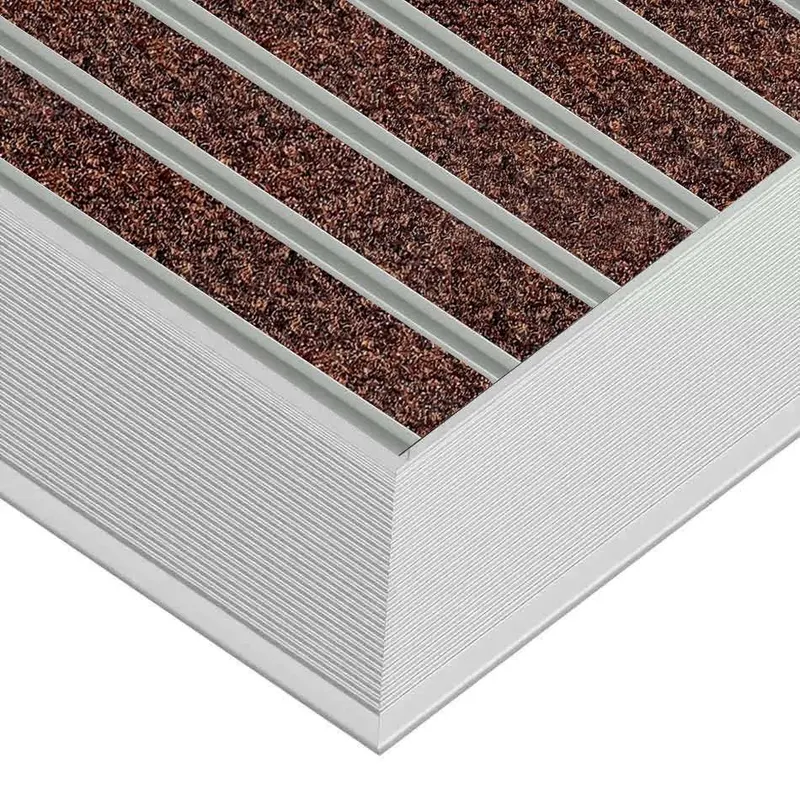 Clean ECO Ryps 60 x 90 cm - ekologiczna wycieraczka aluminiowa brązowy 12 mm Profil najazdowy