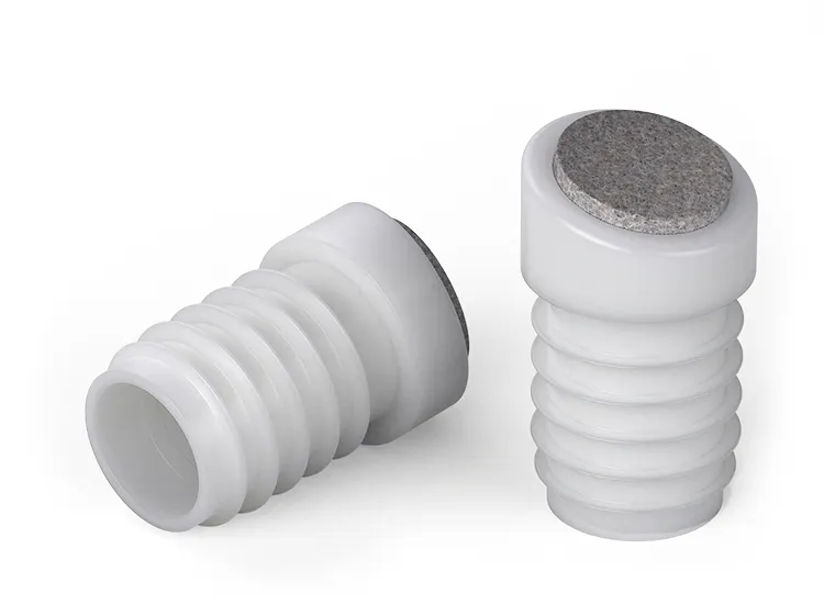Stopka ślizgowa skośna z filcem do profili okrągłych D-22mm Kąt-(15°) 1,5mm-2,0mm, kolor naturalny