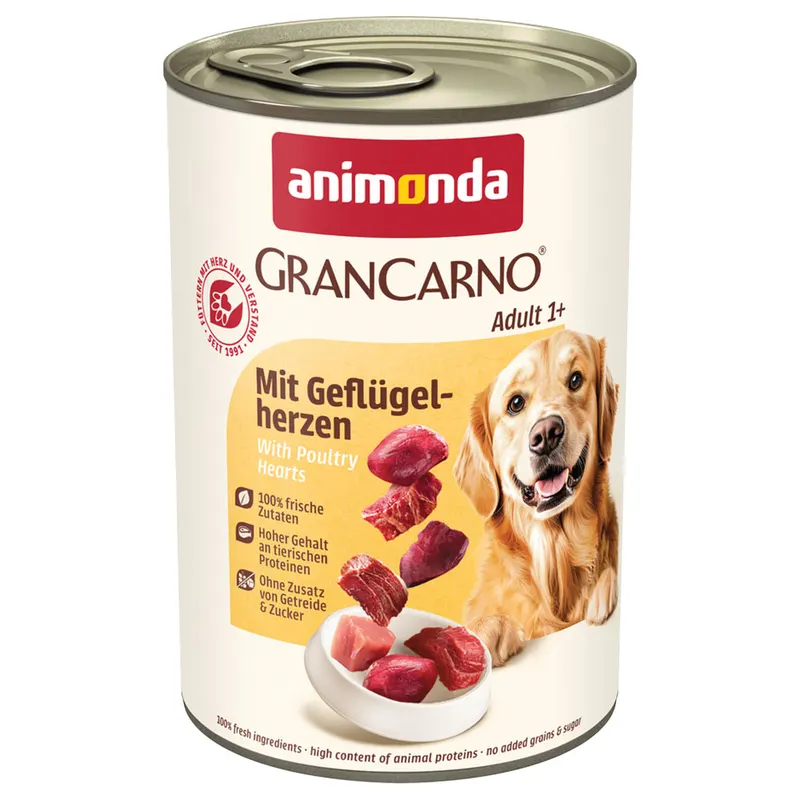 animonda GranCarno Original Adult, 6 x 400 g - Serca drobiowe