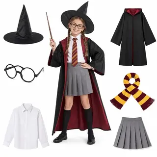 STRÓJ HERMIONA 145 KOSTIUM PRZEBRANIE HARRY KOSZULA ZESTAW NA HALLOWEEN