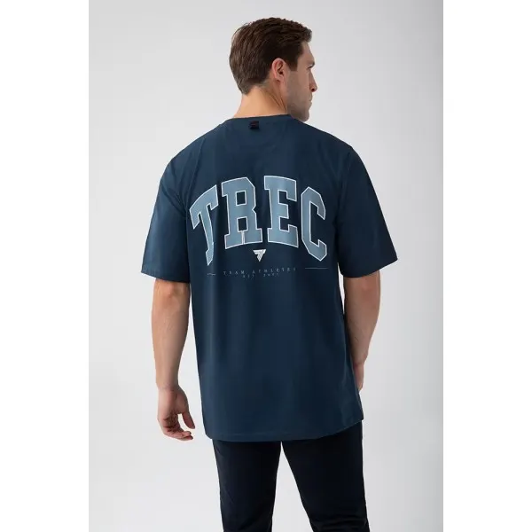 Granatowy T-shirt męski TW BASIC TSHIRT OVERSIZE 180 M NAVY - XL