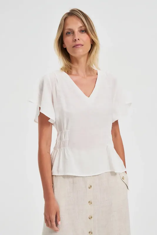 Taliowana koszula biała