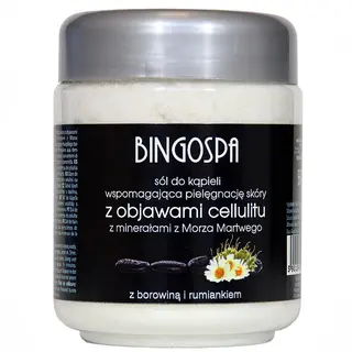CELLULIT Sól do kąpieli wspomagająca pielęgnację skóry z objawami cellulitu, z minerałami z Morza Martwego, borowiną i rumiankiem BINGOSPA