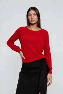 Sweter z wiskozy czerwony