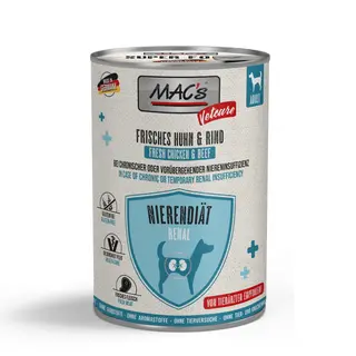 MAC's Dog Vetcare Nierendiät, 6 x 400 g - Kurczak i wołowina