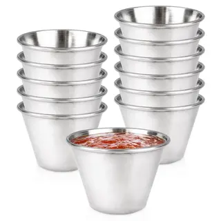 Miseczka na sos dipówka stalowa 6 cm, 75 ml 12 szt.