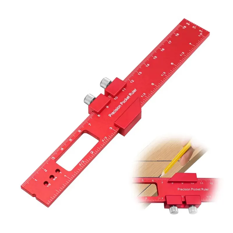 LINIJKA TRASOWANIA STOLARSKA 200MM ALUMINIOWA KĄTY 45° 90°