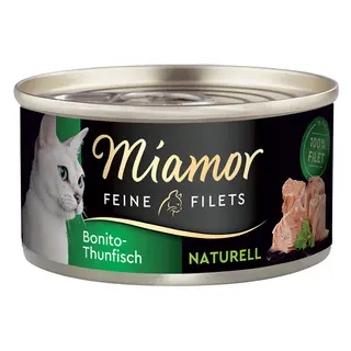 Miamor Feine Filets Naturelle, 6 x 80 g - Tuńczyk Bonito