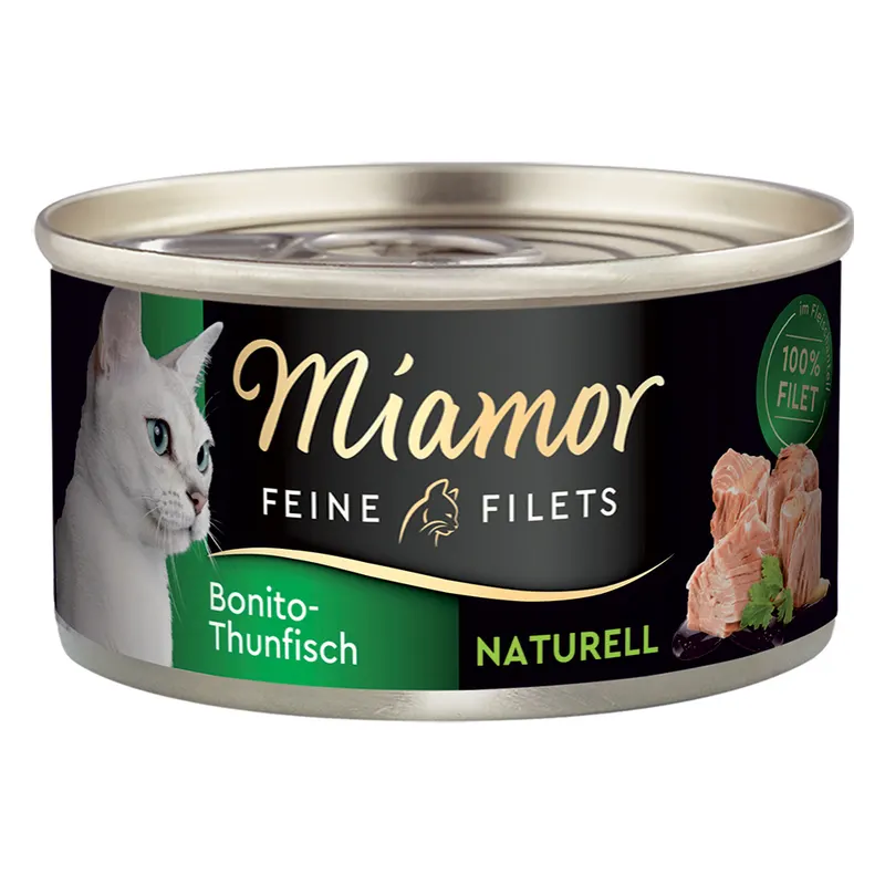 Miamor Feine Filets Naturelle, 6 x 80 g - Tuńczyk Bonito