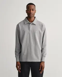 Gant Bawełniana Bluza Męska Z Kołnierzykiem Polo I Długim Rękawem Relaxed Fit