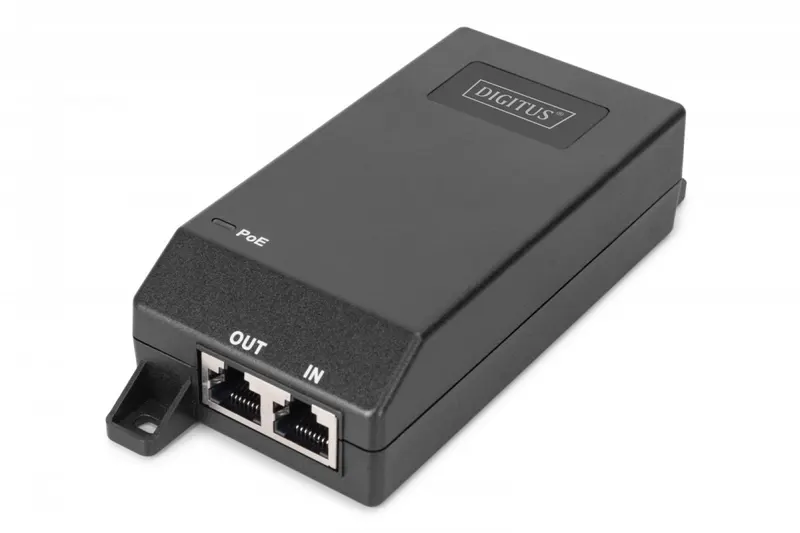 Digitus Zasilacz/Adapter PoE+ 802.3at aktywny max. 55V 30W 10/100/1000Mbps, transmisja do 100m