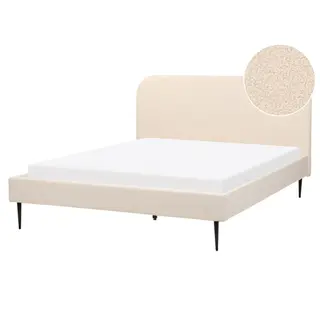 łóżko flayat 160 x 200 cm boucle jasnobeżowy