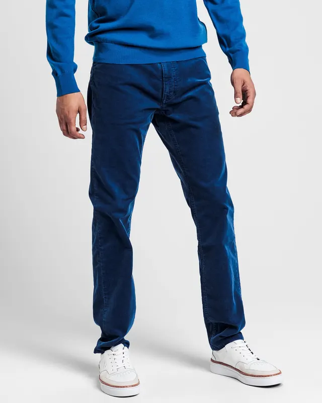 Gant Jeansy Męskie Sztruksowe Slim Z 5 Kieszeniami