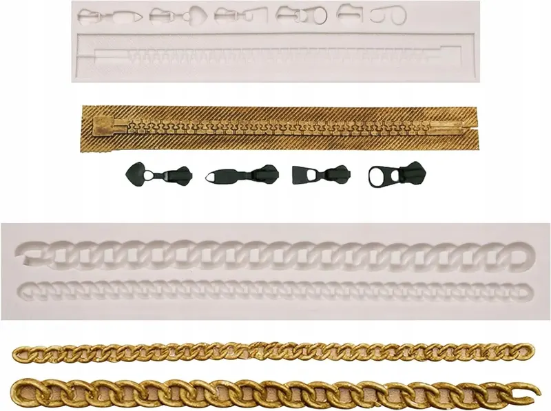 SILIKONOWE FORMY DO MASY CUKROWEJ Z ZAMKIEM I ŁAŃCUCH 28 I 9 CM BEZ BP