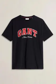 Gant T-Shirt Męski Z Nadrukiem Czarny
