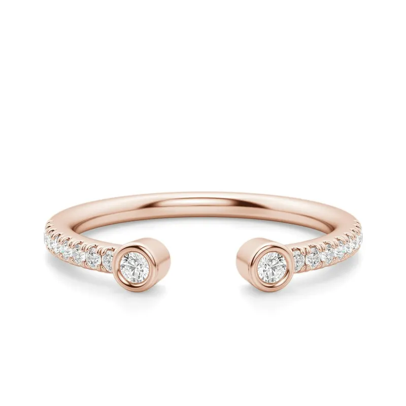 Obrączka Ślubna Quest Accented Laboratoryjny Diament 585 Różowe Złoto (14K)