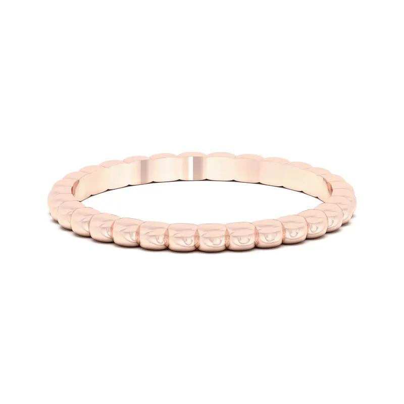 Klasyczna Obrączka Ślubna Chain Set 585 Różowe Złoto (14K)