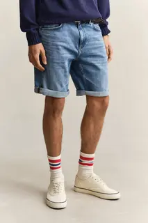 Gant Szorty Męskie Regular Fit Niebieskie