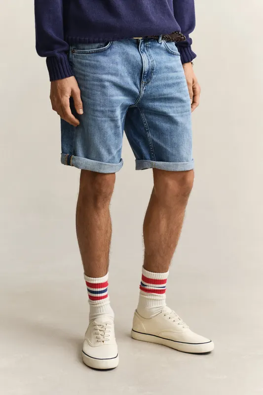 Gant Szorty Męskie Regular Fit Niebieskie