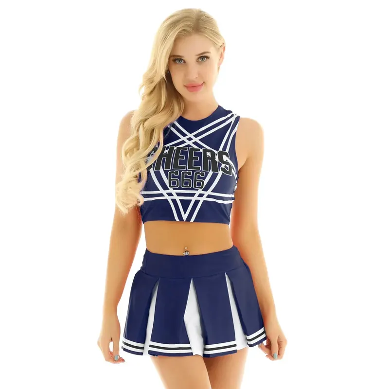 Strój cheerleaderki - Granatowy S