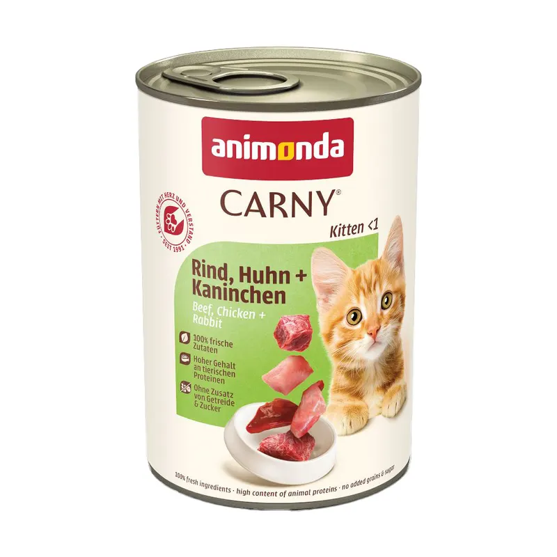 animonda Carny Kitten, 12 x 400 g - Wołowina, kurczak i królik