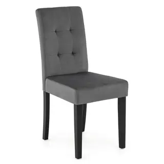 Krzesło tapicerowane drewniane MY8683 szary welur nogi czarne | OUTLET