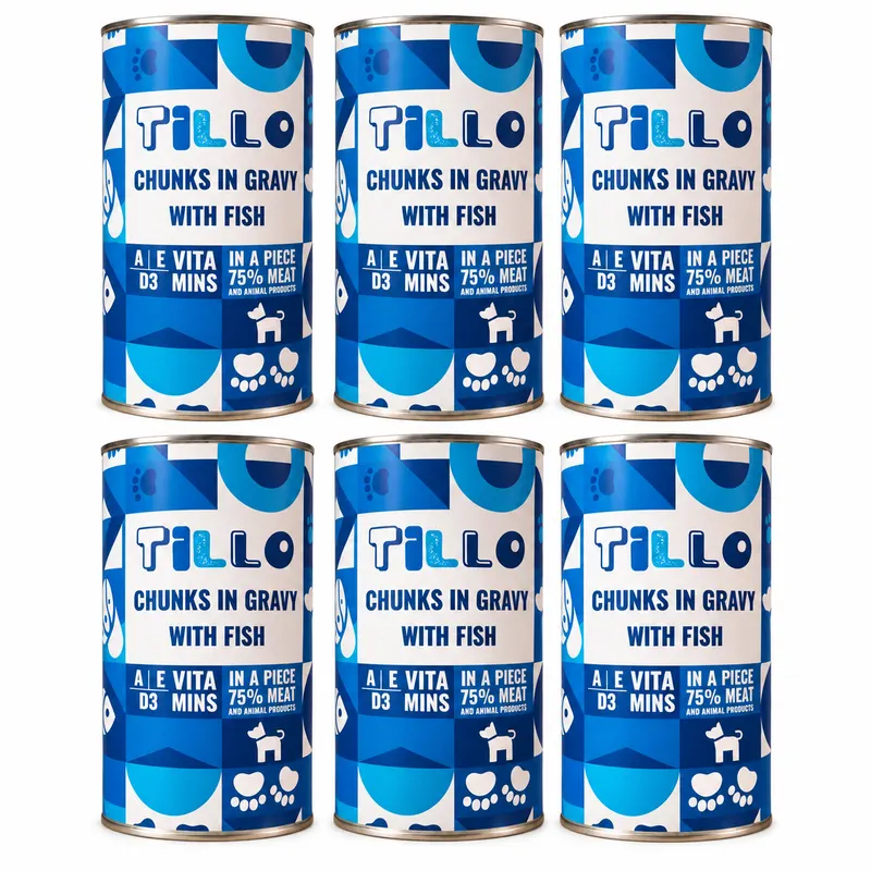 TILLO Kawałki w sosie Ryba - mokra karma dla psa - 6x1250g