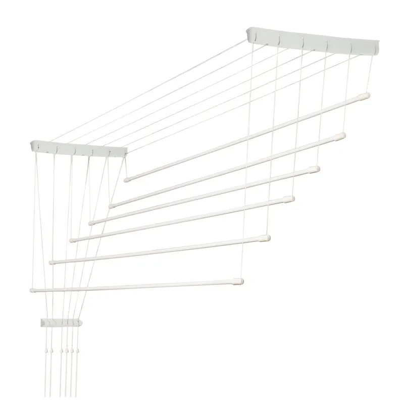 Suszarka sufitowa na pranie Torp, 6 prętów, 150 cm, biała