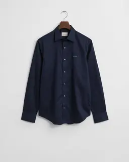 Gant Satynowa Koszula Męska Regular Fit Granatowa