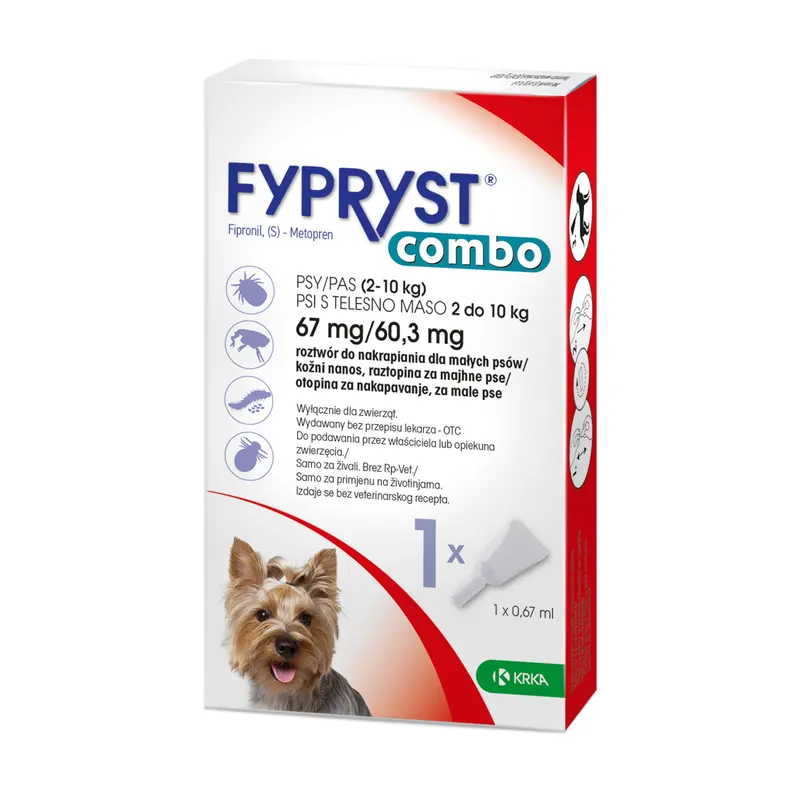 Fypryst Combo dla psów - 2 - 10 kg masy ciała: 1 pipeta x 0,67 ml