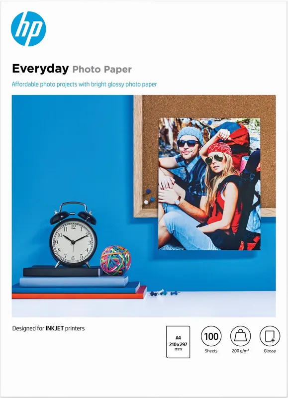Papier fotograficzny HP Everyday, błyszczący, 200 g/m2 A4 (21 × 29,7 cm), 100 arkuszy