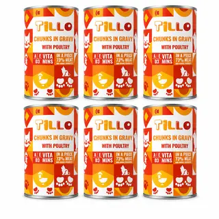 TILLO Kawałki w sosie Drób - mokra karma dla kota - 6x415g