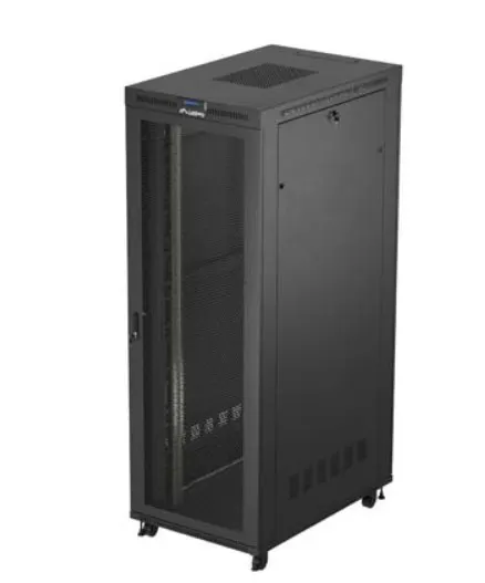 Lanberg Szafa instalacyjna rack stojąca 19 cali 47U 800x1200 czarna drzwi perforowane LCD (flat pack) V2