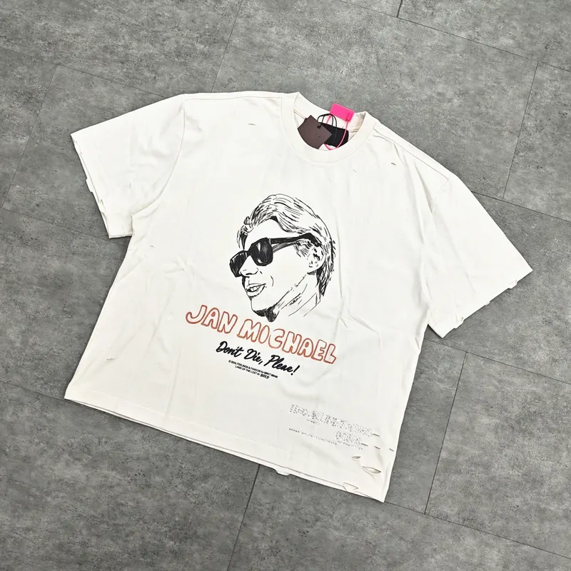 Yao Fashion High Street Streetwear Loose Oversize Tops Casual Sport Urban Tee Washed Old Graphics Print T Shirt For Men Unisex