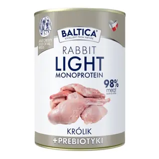 BALTICA Nutraceutic Mono Light Królik z prebiotykami - mokra karma dla psa - 400g